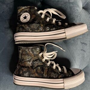 Converse Chuck Taylor All Star EVA Lift Platform Butterfly Shine 6 Girls